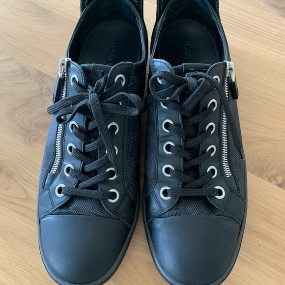 Louis Vuitton black damier carbone zipper mens shoes size 9us 7.5 LV - Picture 6 of 9